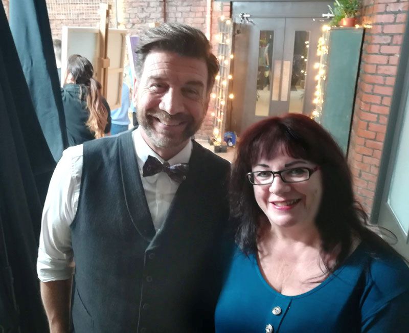 Gill Bustamante with Nick Knowles