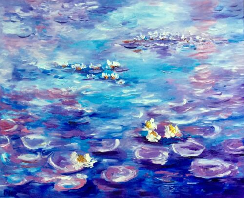Water lilies in Cloude Monet Style by Olga Koval