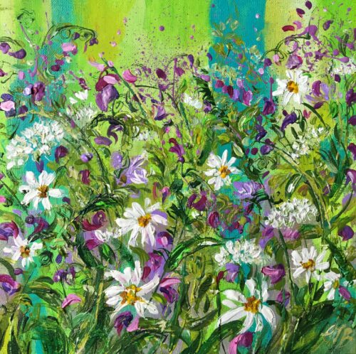 Sweet peas & Daisies by Colette Baumback