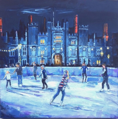Ice Skating at Hampton Court by Patricia Clements