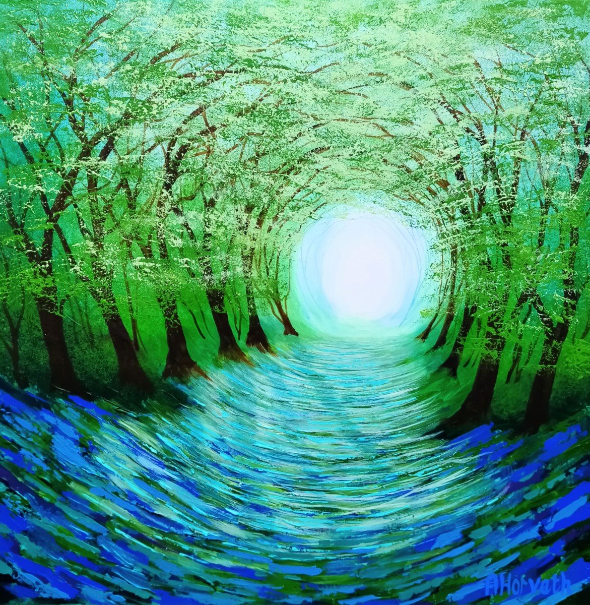 Amanda Horvath's A Distant Light, acrylic on canvas painting.