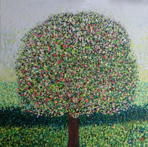 Patterned Tree, Painting, by Roz Edwards