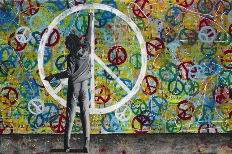 Peace painting with CND symbol