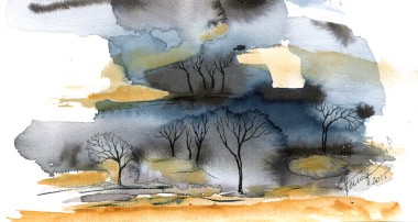 Trees In The Wilderness - watercolor and ink on paper