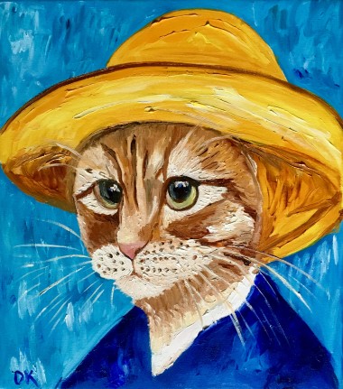 Cat Vincent Van Gogh inspired by his portrait. 