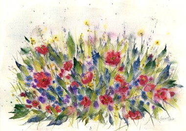 Wildflowers - watercolor and ink on paper