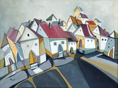 The Placid Town oil on canvas
