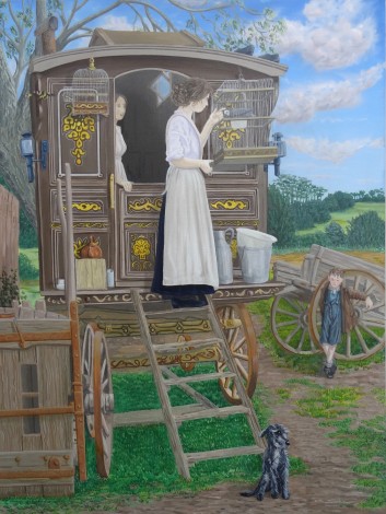 Stopping Place Gypsy caravan by artist Michael McEvoy