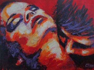 erotic portrait man kissing woman neck