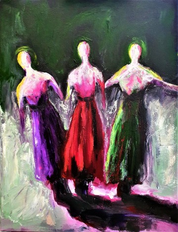 colourful abstract female figures