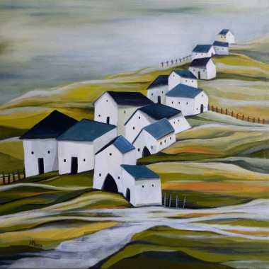 Grandma's Village - oil on canvas