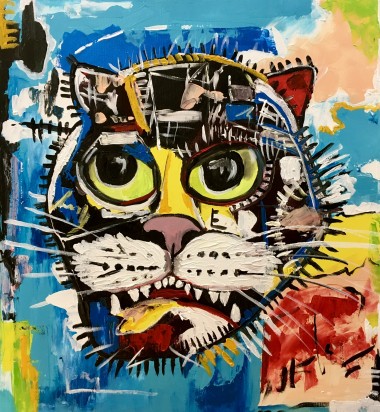 Cat inspired  by Jean-Michel Basquiat