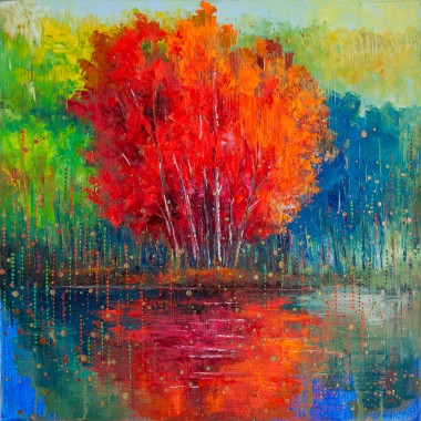 season, autumn, fall, reflection, colours, lake, district, leaves, tree