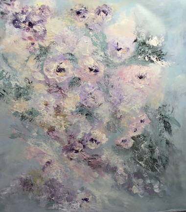 Flowers romantic semi abstract painting 