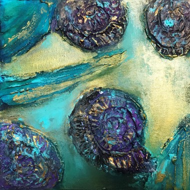 Ammonites Purple Gold Turquoise 