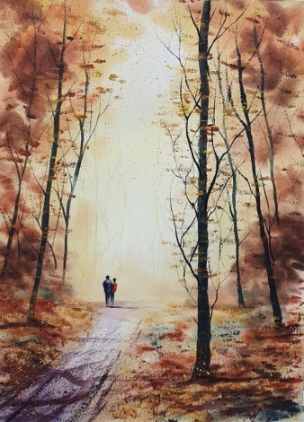 Autumn - Original watercolour painted by Ricky Figg
Walk in the woods
