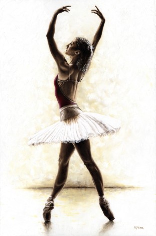 Fine art contemporary original oil painting f a beautiful ballerina dancer
