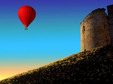 Balloon Floating Towards Clifford's Tower, York
