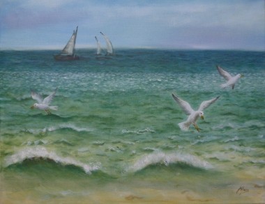 Brighton Gulls Seascape