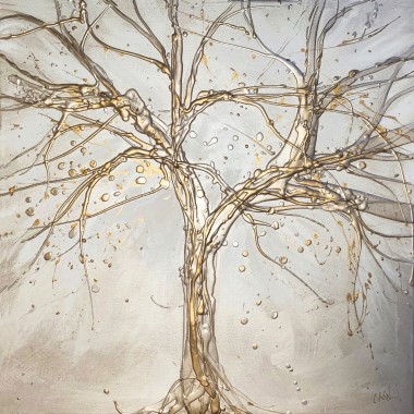 Gold painting of a tree