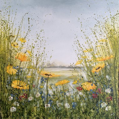 Wild flower meadow painting