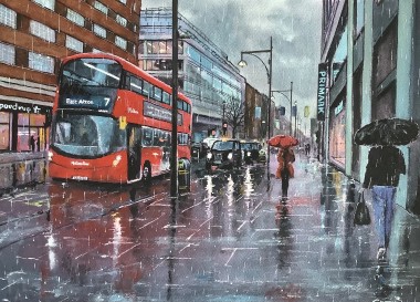 London, Red Umbrella 