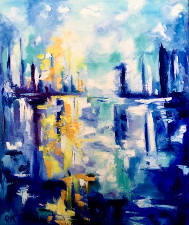 Abstract Blue Cityscape 