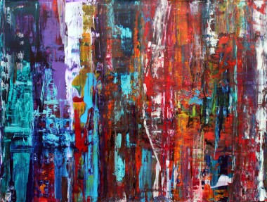 Large abstract multi coloured painting