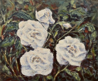 White Roses oil painting by David Mather