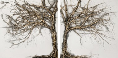 Gold Wishing Trees Diptych XL (Made to order)