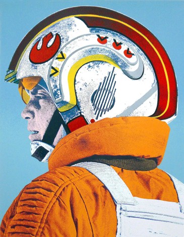 Luke Skywalker original print "I'm With The Pilots" by artist Robert McSpadyen
