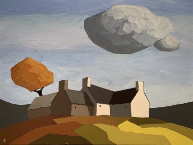 Farmhouse with Clouds
