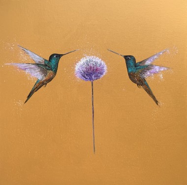 We Are Golden IV ~ Hummingbirds on Gold