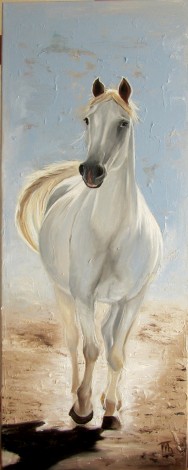 Runing White Horse