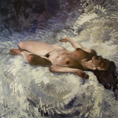 Woman on a White Couch