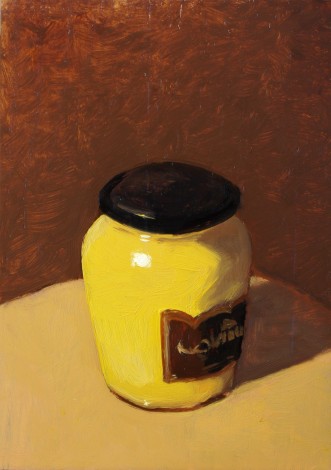 modern still life of mustard pot