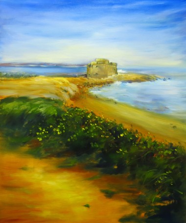 oil painting of Paphos by Maureen Greenwood