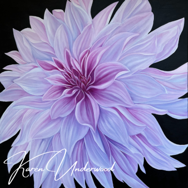 Large Pink & Blue Dahlia
Painted in oils with pink, blue, and purple tones.
