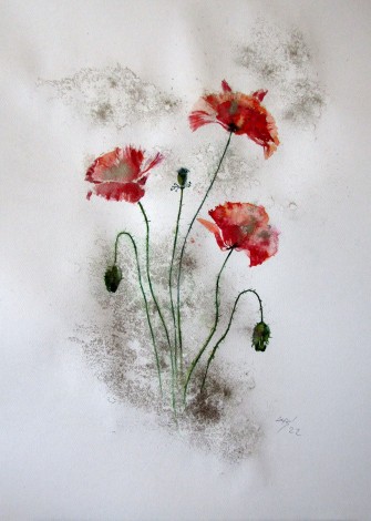 Poppies in silver