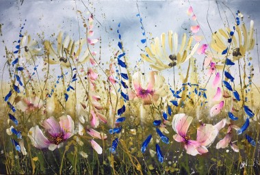 floral colourful landscape painting