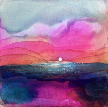 Abstract Landscape in bright colours seascape 