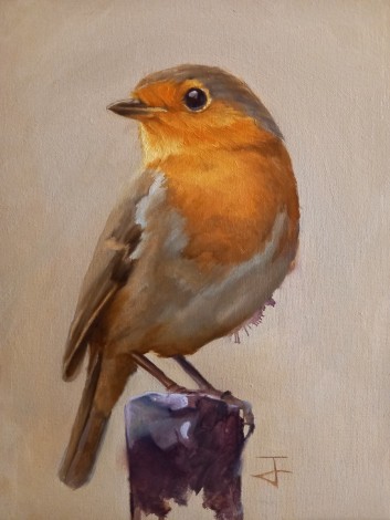 'The Robin' full front view of the painting