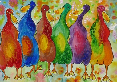 Quirky Colourfu Ducks 2
