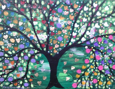 The Colourful Tree full of Hearts