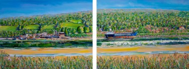 The Severn Bore at Arlingham Passage. Diptych